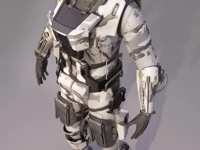 S-Soldier futuristic suit for sci fi video game 3D model