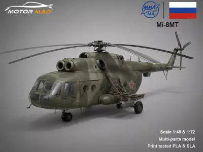 Mi-8MT Soviet Military Helicopte 3D print model