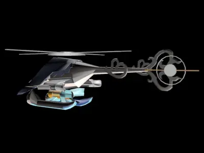 KroniiCopter futuristic helicopter Free low-poly 3D model
