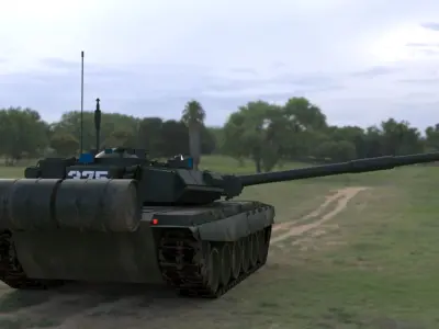  High-Quality Weathered T90A Main Battle Tank 3D Model Low-poly 3D model