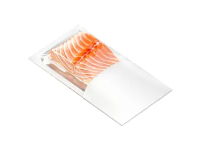White Salmon Carton Pack - trout cardboard container  3D model