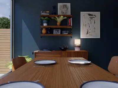 Designer Table and Chair Set 3D model