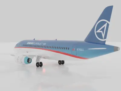 Sukhoi Superjet SSJ100 - Prototype 1 Livery Low-poly 3D model