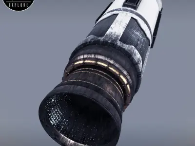 Rocket space small engine low poly Low-poly 3D model