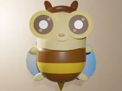 Cartoon bee model Low-poly 3D model