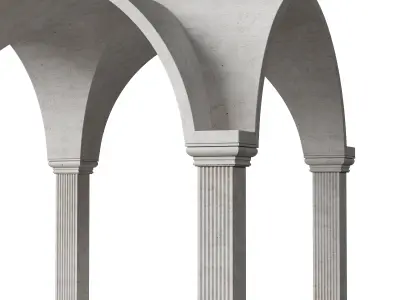 Marble Arch Pavilion With Columns And Baluster 3D model