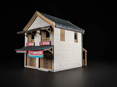 JAPANESE BUILDING 001 Low-poly 3D model