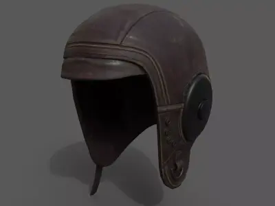 Helmet scifi pilot retro military  Low-poly 3D model