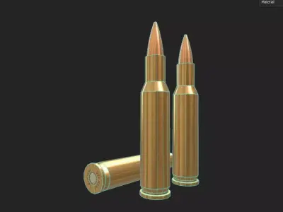 222 Remington Ammo Low-poly 3D model
