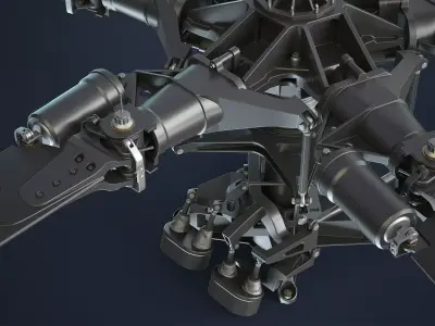 MH-6 Little Bird Rotors High-Poly 3D model