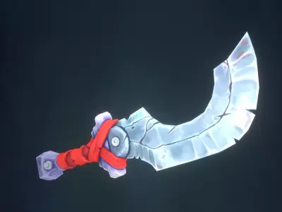 Old Sword Handpainted Free low-poly 3D model