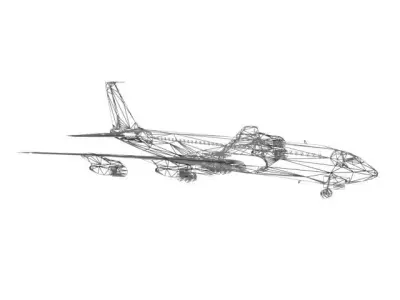 AIRPLANE BOEN707 Free 3D model
