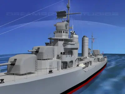 Gleaves Class Destroyer USS Forrest DD461 3D model