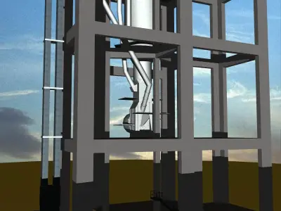 Cement Plant-Cyclone Preheater-ILC-S Inlined Calciner-Separate Free 3D model