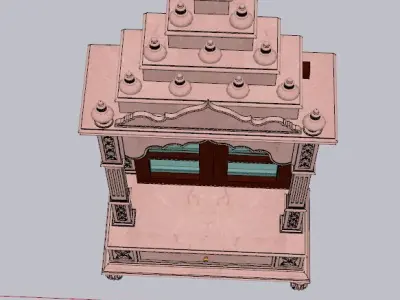 indian stone jharokha window 3D model