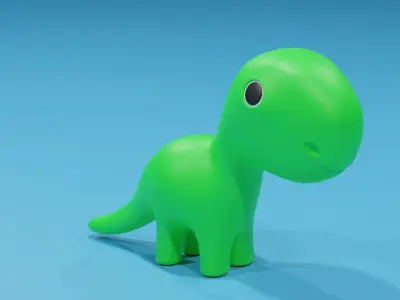 Cartoon Cute Dinosaur Toy Low-poly 3D model
