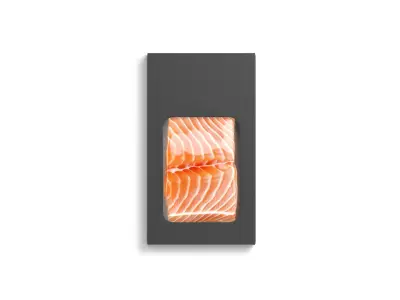 Black Salmon Box Pack - trout cardboard tray  3D model