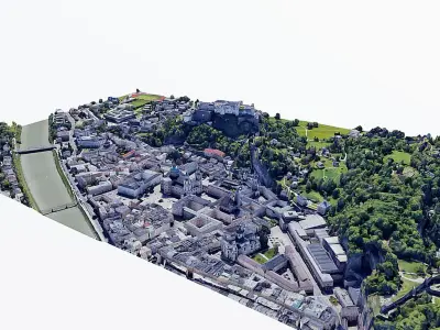 Hohensalzburg Fortress-castle Low-poly 3D model