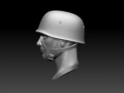 helmet head of soldier in 3D print model