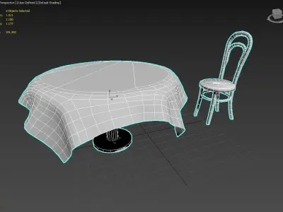 Table chair Free low-poly 3D model get