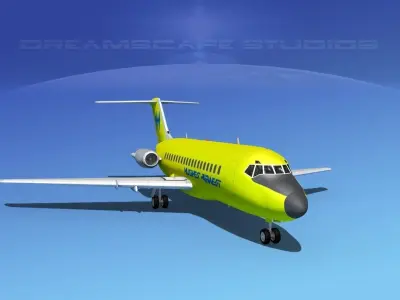 Douglas DC-9-20 Hughes Air West 3D model