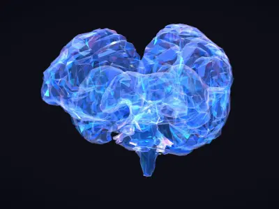 Brain Roentgen Low Polygon Art Medical Low-poly 3D model