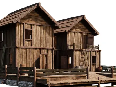 Old Lake House 27 PBR 4K GameReady Low-poly 3D model