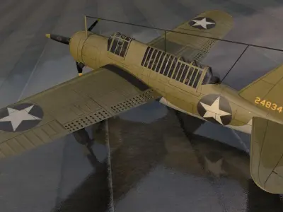 Brewster SB2A Buccaneer 3D model