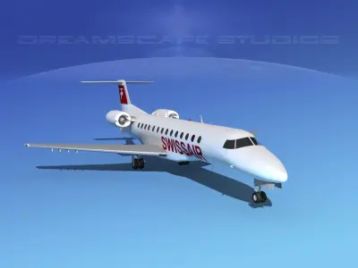 Embraer ERJ-135 Swissair 3D model