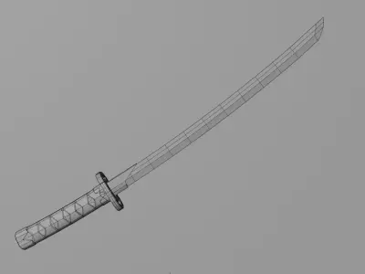 Low Poly Bloodforge Katana - Fantasy Weapon - Game Ready PBR Low-poly 3D model