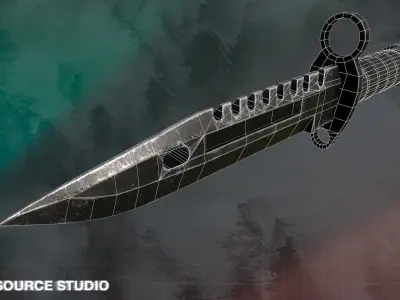 Bayonet M9 LowPoly Game-Ready Soutsource Studio Low-poly 3D model