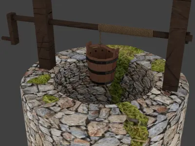 Simple Medieval Well Low-poly 3D model