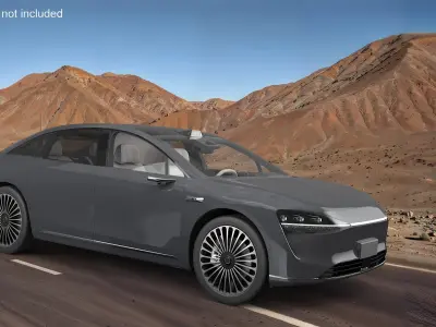 Sleek Modern Sedan Gray 3D model