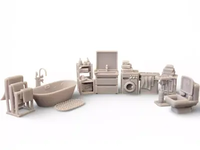 Modern Bathroom 3D print model