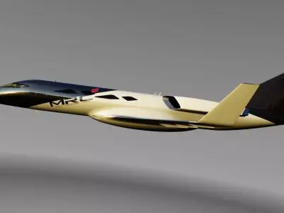 CONCEPT PRIVATE JET Low-poly 3D model