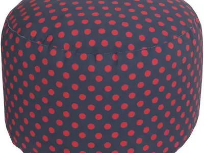 Aadil Upholstered Pouf Free 3D model