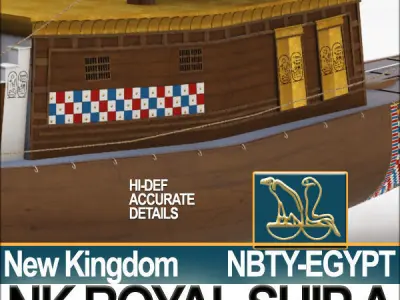Ancient Egypt Pharaoh Royal Ship New Kingdom 3D model
