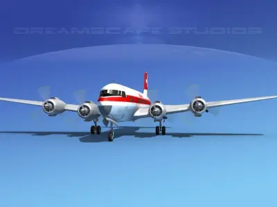Douglas DC-6 Swissair 3D model