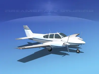 Beechcraft B55 Baron V23 3D model