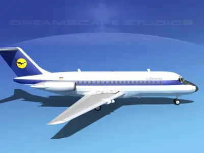 Douglas DC-9-20 Lufthansa 3D model