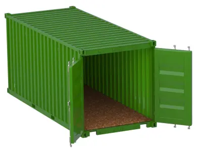 20 ft Container green 3D model