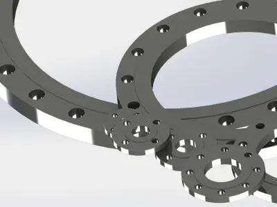 EN 1092-1 PN16 FLAT FLANGES 3D model