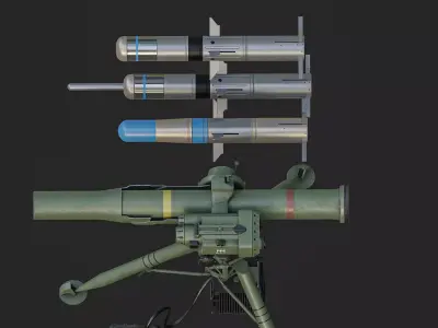 BGM 71 Tow launcher Low-poly 3D model