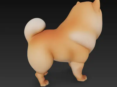 Chow Chow Dog Realistic 3D Model - Low Poly Realistic Low-poly 3D model