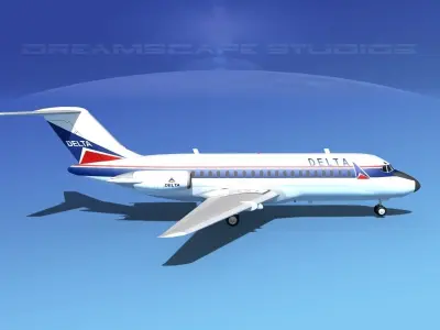 Douglas DC-9-15 Delta Airlines 3D model