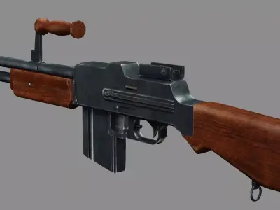 Assault Rifle L1A1 Fn Fal 3D Model Low-poly 3D model