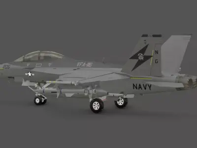 FA-18F Super Hornet 3D Model Low-poly 3D model