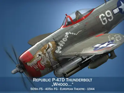 Republic P-47D Thunderbolt - Whoo 3D model