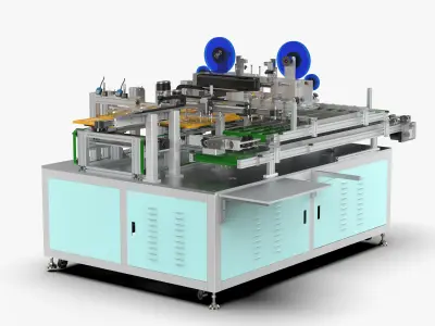 Automatic Battery Cover Assembly and Testing Machine 3D model