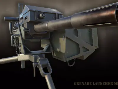Grenade Launcher MK-19 Low-poly 3D model